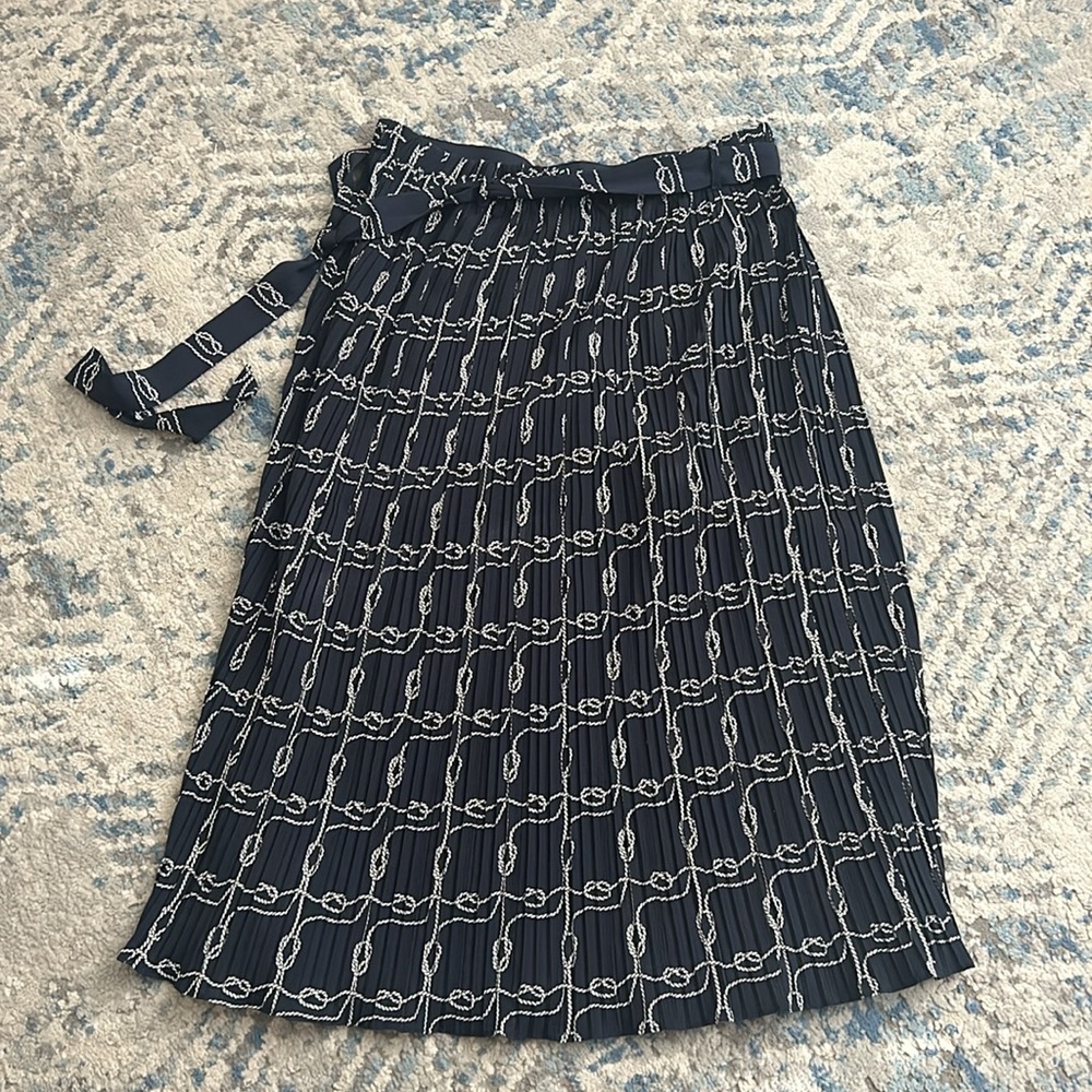 Navy Blue Patterned Women's Skirt